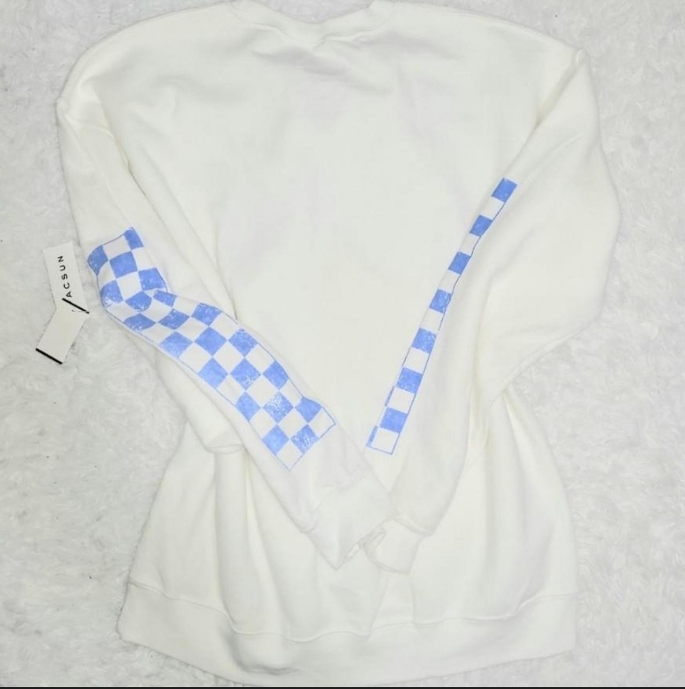 Pacsun White LA 1968 Speedway Race Sweatshirt Women's US M/L! ✨️ NWT - Picture 2 of 2
